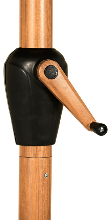 Markedsparasoll Stockholm Ø300 cm svart/teak m/sveiv